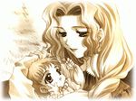  baby carnelian d:_sono_keshiki_no_mukougawa game_cg lipstick makeup monochrome mother_and_child sepia 
