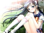  hiide long_hair school_uniform socks solo yotsunoha yuki_arisa 