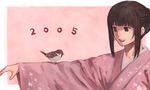  2005 animal_on_arm artist_request bird bird_on_arm japanese_clothes kimono long_sleeves original solo 
