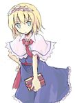  alice_margatroid blonde_hair capelet hairband nanazaki short_hair solo touhou white_capelet 