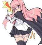  black_legwear cape long_hair long_sleeves louise_francoise_le_blanc_de_la_valliere panties panty_pull pfalz solo thighhighs underwear white_panties zero_no_tsukaima 