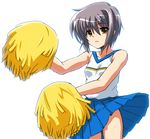  bangs cea_se cheerleader nagato_yuki pom_poms short_hair skirt solo suzumiya_haruhi_no_yuuutsu 