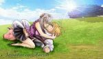  1boy 1girl blonde_hair elizabeth_liones female male meliodas nanatsu_no_taizai white_hair 