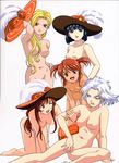  black_hair blonde_hair blue_eyes breasts brown_eyes brown_hair coquelicot erica_fontaine glycine_bleumer grey_eyes kitaooji_hanabi large_breasts lobelia_carlini multiple_girls nipples nude nude_filter sakura_taisen sakura_taisen_iii silver_hair third-party_edit 