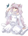  artist_request flower_eyepatch kirakishou long_sleeves rozen_maiden sitting solo wariza 