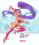  &lt;3 &lt;3_eyes breasts capcom cleavage clothed clothing genie humanoid legwear looking_at_viewer mammal not_furry shantae shantae_(series) supersatanson thigh_highs video_games wayforward 