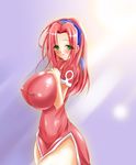  blush breasts covered_nipples fct green_eyes haruno_sakura huge_breasts long_hair naruto naruto_(series) solo 
