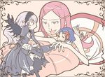  anemone_(eureka_seven) blue_hair crossover eureka_seven eureka_seven_(series) hair_ornament hairclip long_hair long_sleeves mao_(daiou) multiple_girls os-tan pink_hair purple_eyes rozen_maiden suigintou white_hair xp-tan 