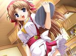  bekkankou blue_eyes brown_hair game_cg solo takamizawa_natsuki waitress yoake_mae_yori_ruri_iro_na 