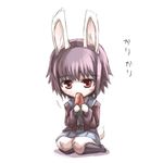  animal_ears bunny_ears carrot kita_high_school_uniform long_sleeves nagato_yuki school_uniform solo suzumiya_haruhi_no_yuuutsu tokyo_(great_akuta) 