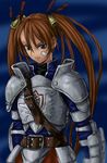  armor artist_request bandaid bandaid_on_face bell kagurazaka_asuna mahou_sensei_negima! solo twintails 