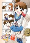  2girls 4koma arakawa asahina_mikuru comic hyouya_hiroshin kyon_no_imouto long_sleeves mori_sonou multiple_girls shamisen_(suzumiya_haruhi) suzumiya_haruhi_no_yuuutsu translation_request 