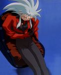  90s artist_request long_sleeves ryouko_(tenchi_muyou!) silver_hair solo spiked_hair tenchi_muyou! 