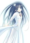  dress flower kurasawa_kyoushou long_hair long_sleeves original solo vietnamese_dress 