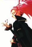  90s artist_request hair_pulled_back hakubi_washuu highres long_sleeves red_hair solo spiked_hair tenchi_muyou! 