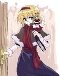  alice_margatroid alternate_costume blonde_hair blue_eyes book long_sleeves lowres shanghai_doll short_hair solo tadano_kagekichi touhou 