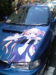  car ground_vehicle happiness! highres hiiragi_anri itasha maid motor_vehicle no_humans photo subaru_(brand) subaru_impreza tokyo_(city) 