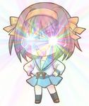  animated animated_gif brown_hair chibi epilepsy_warning eye_beam long_sleeves lowres mizutama short_hair solo suzumiya_haruhi suzumiya_haruhi_no_yuuutsu 