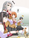  4girls classroom emiya_shirou fate/stay_night fate_(series) himuro_kane homurahara_academy_uniform long_sleeves makidera_kaede multiple_girls saegusa_yukika school_uniform shinama toosaka_rin 