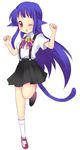  animal_ears bow cat_ears furude_rika higurashi_no_naku_koro_ni pink_bow solo subaru_(yachika) suspenders tail 