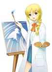  canvas_(object) dasoku_sentarou easel glasses labcoat long_sleeves original painting painting_(object) solo 
