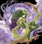  amazio_komeko boots bridal_gauntlets dragon final_fantasy final_fantasy_iv green_footwear green_hair hair_ornament mist_dragon rydia scarf thigh_boots thighhighs 