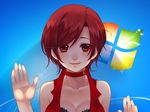  bad_id bad_pixiv_id breasts cleavage fourth_wall hands lips medium_breasts meiko nez-doll red_eyes red_hair short_hair smile solo vocaloid windows 