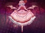  dress hat pink purple_hair red_eyes remilia_scarlet socks touhou wings 