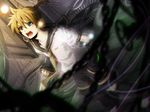  blonde_hair blue_eyes detached_sleeves headphones headset hima_(ab_gata) kagamine_len male_focus necktie shorts solo vocaloid 