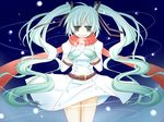 hatsune_miku ribbons snow twintails vocaloid 