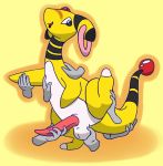  agile_(notwhatweexpected) ampharos blush disembodied_hand ear_piercing ear_ring looking_at_viewer male masturbation nintendo notwhatweexpected penis piercing pok&eacute;mon pok&eacute;mon_(species) stripes video_games white_belly 