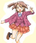  akashi_yuuna long_sleeves mahora_academy_middle_school_uniform mahou_sensei_negima! mikami_komata plaid plaid_skirt school_uniform skirt solo 