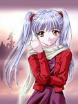  artist_request dress hoshino_ruri jacket kidou_senkan_nadesico long_sleeves scarf solo twintails 