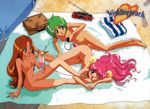  barefoot bdsm beach bondage bound collar drink feet foot_licking foot_worship glass hanasaki_momoko licking multiple_girls nude nude_filter slave tamano_hinagiku tanima_yuri third-party_edit toes wedding_peach yuri 