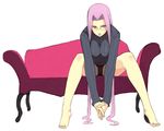  barefoot black_panties couch fate/stay_night fate_(series) glasses long_hair long_sleeves panties rider solo sweater underwear very_long_hair yu_65026 