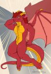  anthro draegonis dragon fur furred_dragon looking_at_viewer male solo wanderlustdragon wings 