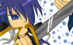  blue_eyes blue_hair galaxy_angel galaxy_angel_rune lily_c_sherbet oekaki solo sword weapon 