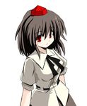  bangs black_hair hat looking_at_viewer red_eyes seo_tatsuya shameimaru_aya solo tokin_hat touhou 