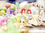  alice_margatroid animal_ears annotated artist_request blonde_hair blue_eyes bunny_ears everyone green_hair grey_eyes hong_meiling kamishirasawa_keine kazami_yuuka koakuma letty_whiterock merlin_prismriver multicolored_hair multiple_girls onozuka_komachi onsen patchouli_knowledge pink_eyes pink_hair purple_eyes purple_hair red_eyes reisen_udongein_inaba saigyouji_yuyuko silver_hair smile touhou towel yagokoro_eirin yakumo_ran yakumo_yukari 