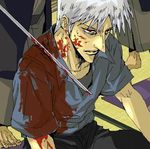  akagi akagi_shigeru artist_request blood blood_on_face lowres male_focus oekaki solo sword weapon 