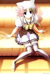  bow highres pink_bow school_uniform shigure_ama shuffle! solo suzuhira_hiro thighhighs third-party_edit 