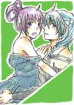  1girl blue_eyes blush couple freyjadour_falenas gensou_suikoden gensou_suikoden_v hetero lowres miakis purple_eyes purple_hair silver_hair undressing 