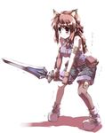  animal_ears asahina_mikuru cosplay crossover dark_chronicle monica_(dark_chronicle) monica_(dark_chronicle)_(cosplay) solo suzumiya_haruhi_no_yuuutsu sword thighhighs tokyo_(great_akuta) weapon 