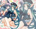  al_azif black_school_swimsuit demonbane elsa_(demonbane) kurashima_tomoyasu multiple_girls one-piece_swimsuit pointy_ears school_swimsuit swimsuit 