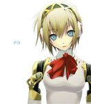  aegis_(persona) android blonde_hair blue_eyes bow cyborg nilitsu persona persona_3 robot_joints solo 
