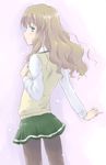  long_sleeves minato pantyhose school_uniform solo sweater sweater_vest takahashi_mugi vest zegapain 