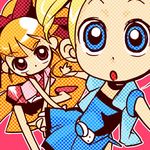  :o akazutsumi_momoko artist_request bare_shoulders belt blonde_hair blue_dress blue_eyes dress goutokuji_miyako hyper_blossom looking_at_viewer lowres multiple_girls open_clothes open_mouth open_vest orange_hair pleated_skirt ponytail powerpuff_girls_z red_skirt rolling_bubbles short_hair skirt sleeveless vest 