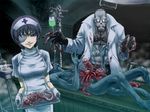  1girl alien eyepatch guro iga_tomoteru intestines nurse original 