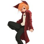  androgynous animal_ears cat_ears coat copyright_request long_sleeves orange_hair reverse_trap solo sun-3 tomboy 