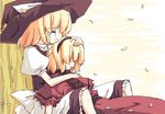  alice_margatroid alternate_color blonde_hair closed_eyes crying hat kirisame_marisa multiple_girls oekaki player_2 sakuraba_yuuki tears touhou witch_hat 